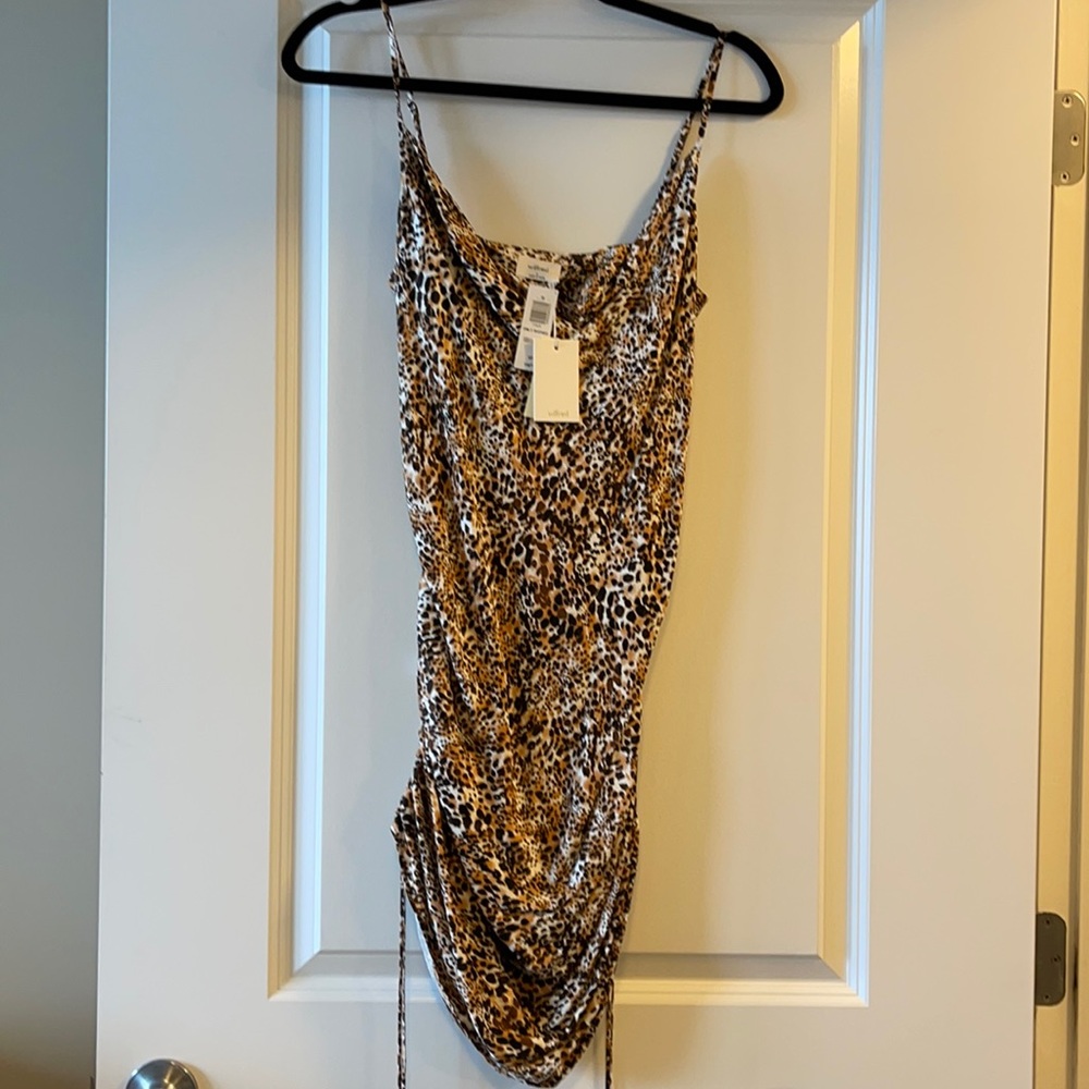 Aritzia Ruched Leopard Dress